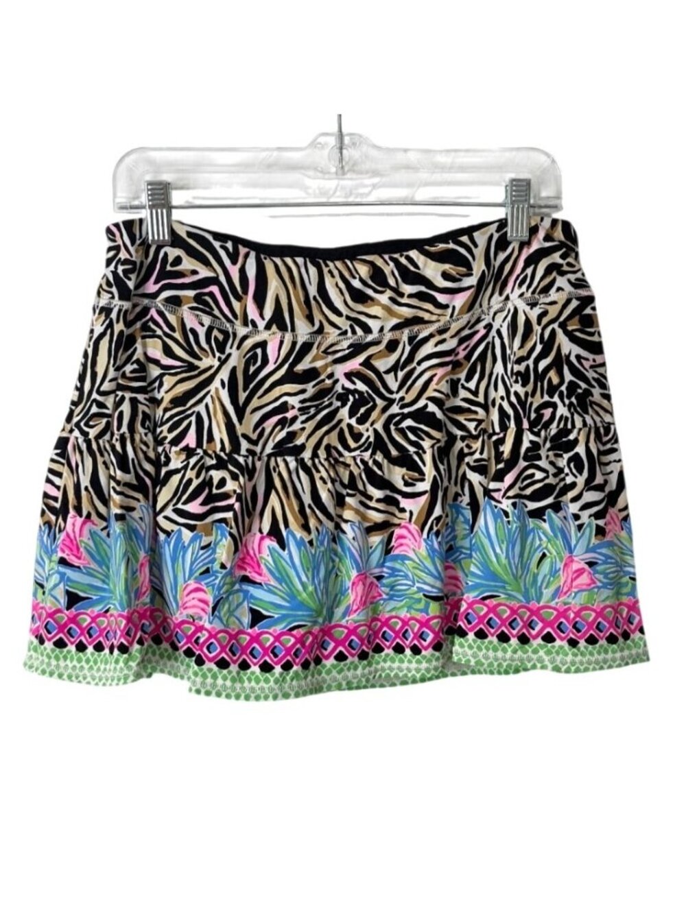 Lilly Pulitzer Luxletic Womens Size L Gardenia Skort "Can You Zee Me Onyx"
